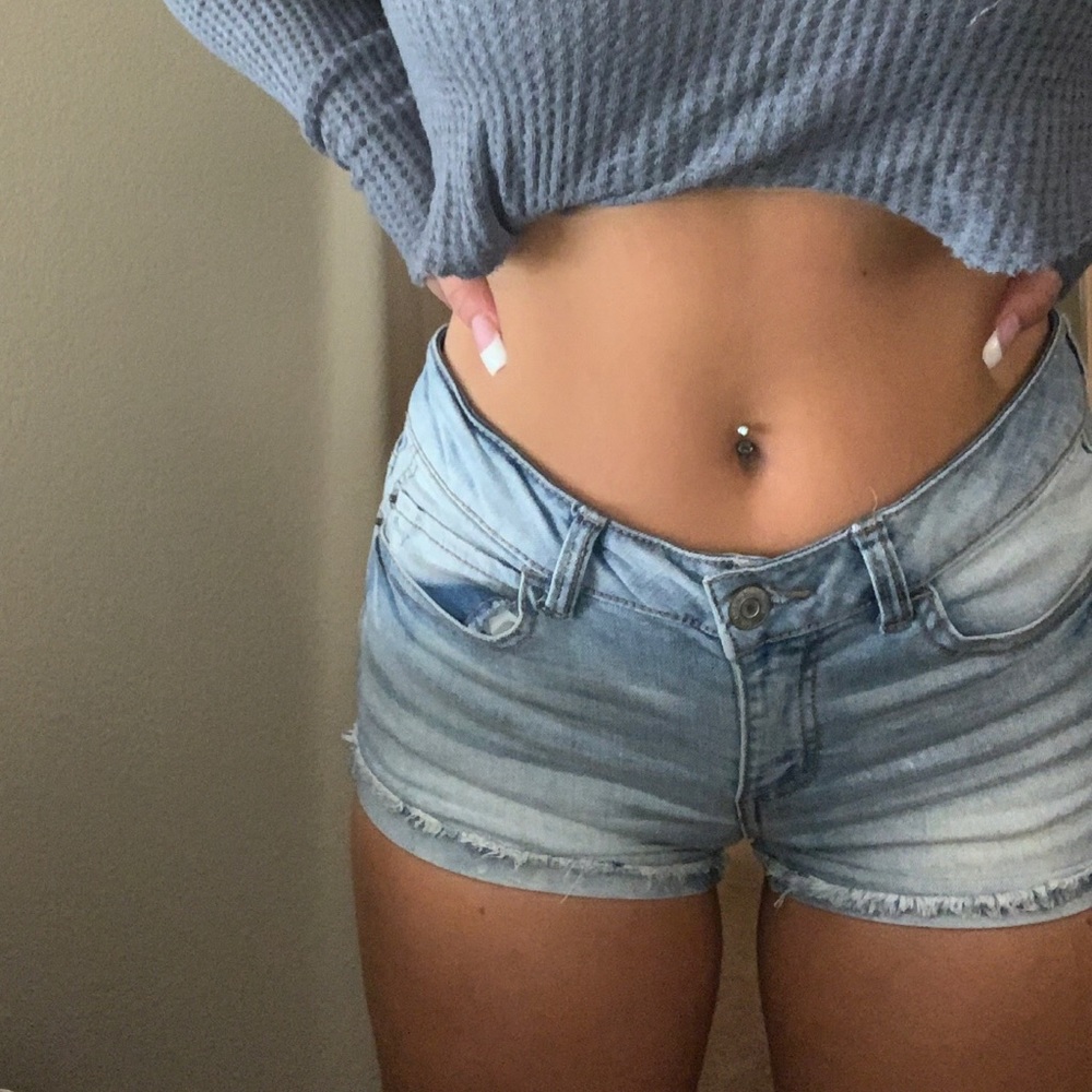 blue jean shorts